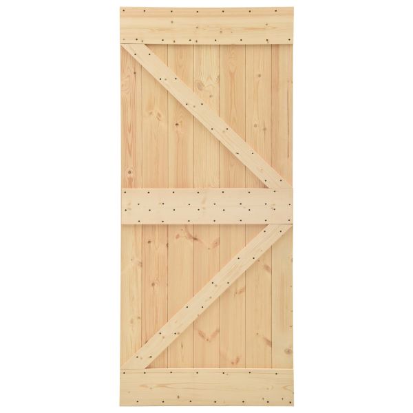 Преплъзваща се врата Естествено и черно 80 x 210 cm