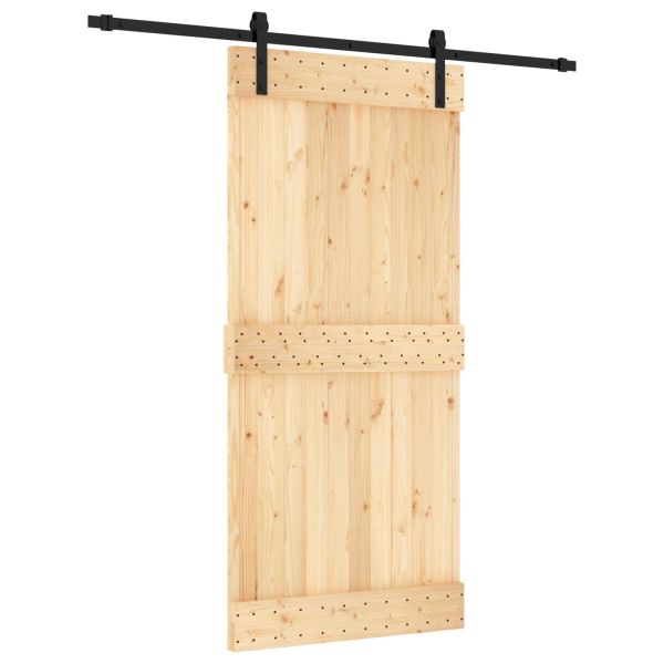 Преплъзваща се врата Естествено и черно 95 x 210 cm