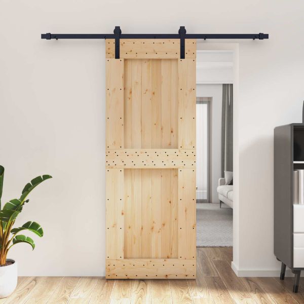 Преплъзваща се врата Естествено и черно 80 x 210 cm