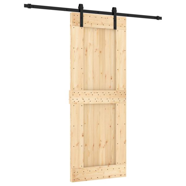 Преплъзваща се врата Естествено и черно 80 x 210 cm