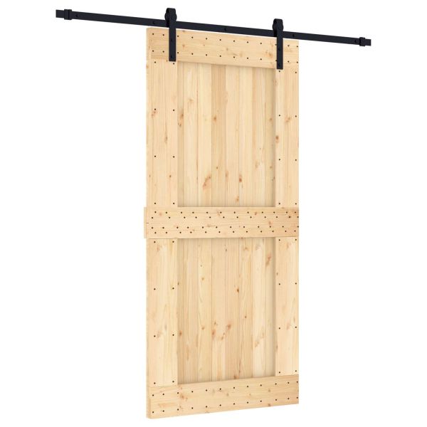 Преплъзваща се врата Естествено и черно 95 x 210 cm