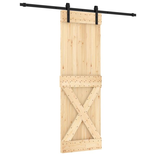 Преплъзваща се врата Естествено и черно 70 x 210 cm
