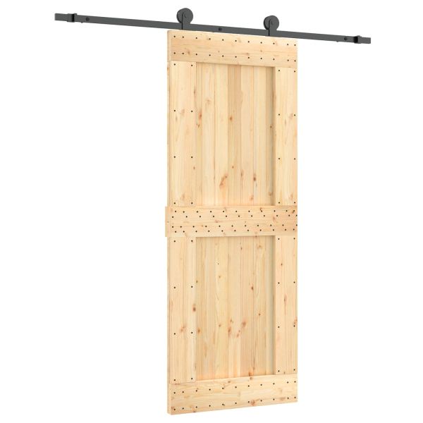 Преплъзваща се врата Естествено и черно 80 x 210 cm