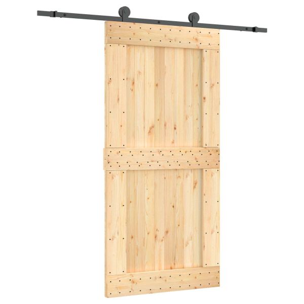 Преплъзваща се врата Естествено и черно 100 x 210 cm