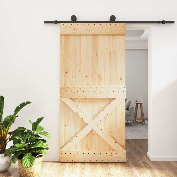 Преплъзваща се врата Естествено и черно 100 x 210 cm