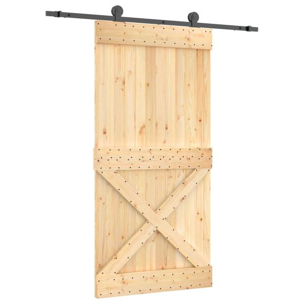 Преплъзваща се врата Естествено и черно 100 x 210 cm