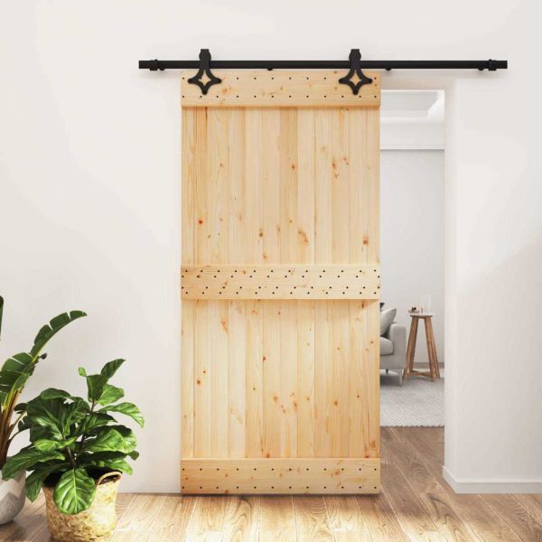 Преплъзваща се врата Естествено и черно 100 x 210 cm