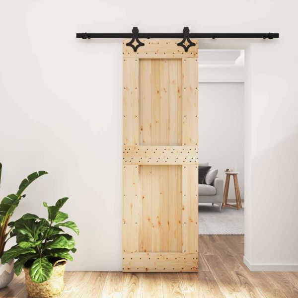 Преплъзваща се врата Естествено и черно 70 x 210 cm
