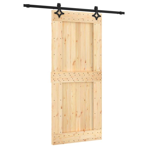 Преплъзваща се врата Естествено и черно 90 x 210 cm
