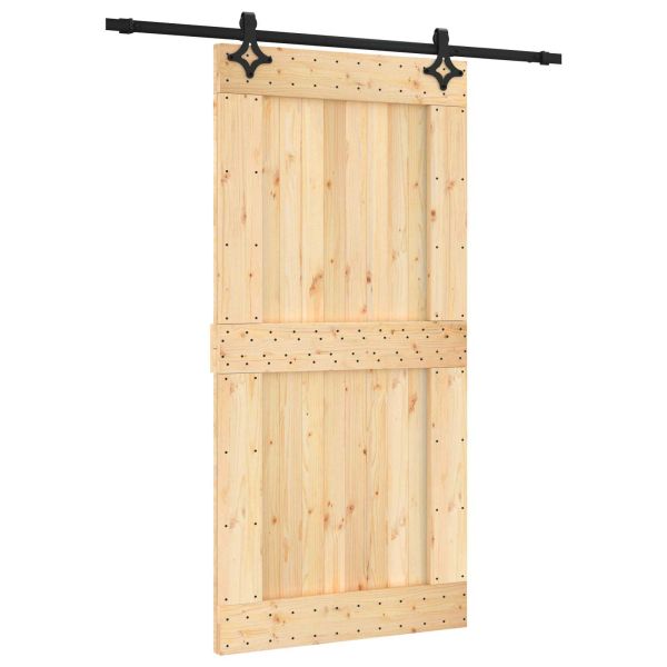 Преплъзваща се врата Естествено и черно 100 x 210 cm
