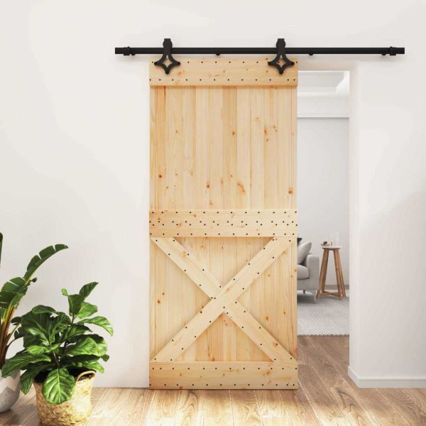 Преплъзваща се врата Естествено и черно 95 x 210 cm