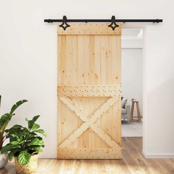 Преплъзваща се врата Естествено и черно 100 x 210 cm
