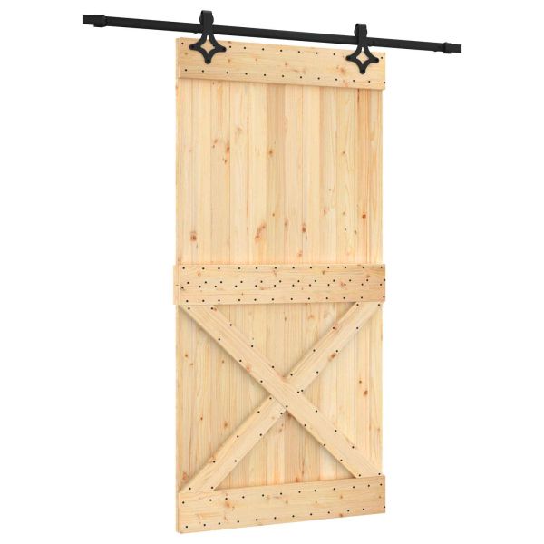 Преплъзваща се врата Естествено и черно 100 x 210 cm