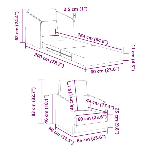 Диван легло Тъмен зелен 65 x 80 x 83 см Кадифе