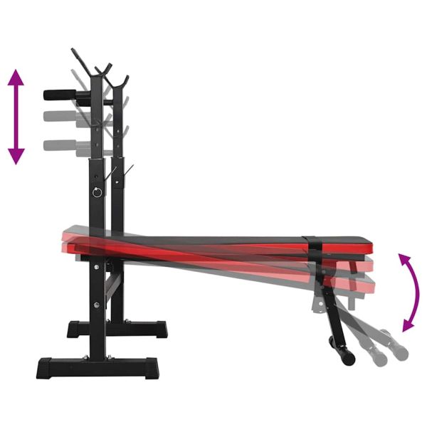 VidaXL Тежестна пейка Черно 126.5 x 67 x 111 см