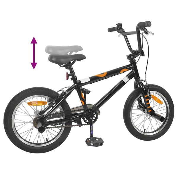 BMX Велосипед 16 инча за 5-8 години Черно