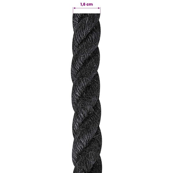 Въже от юта 16 Черно 100% Тоса юта