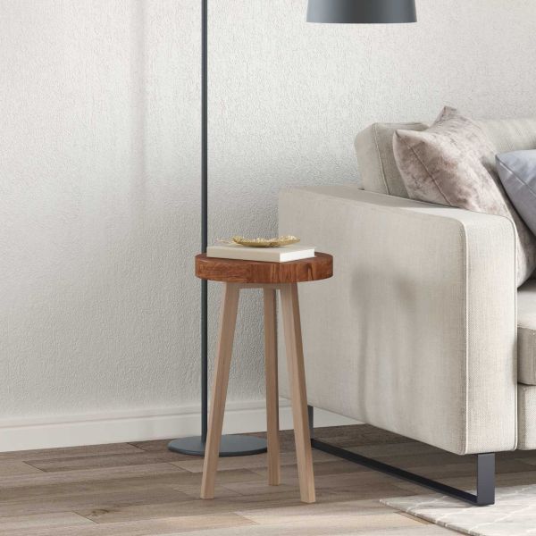 Топ за маса Светло кафяво Ø 30 x 4 cm Масивен дъб