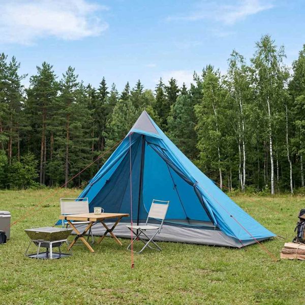 Палатка за туристическа раница Синьо 222 x 85 x 125 см