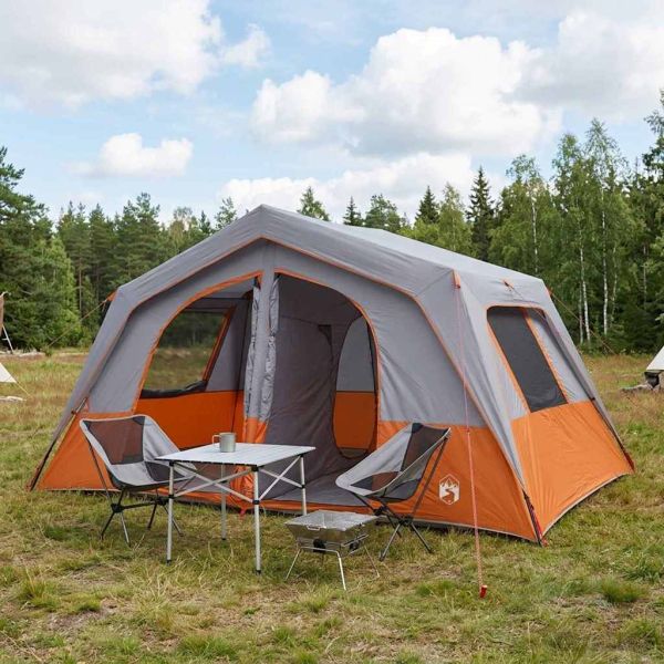 Семейна палатка Сив и оранжев 533 x 312 x 230 см