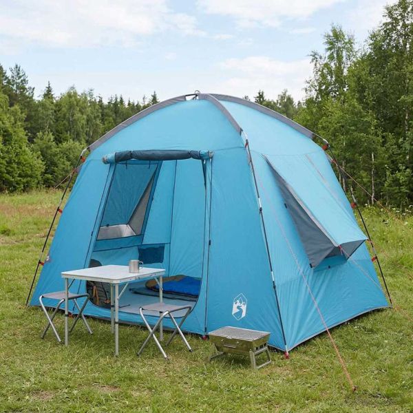 Кабинна палатка с покрив Синьо 210 x 210 x 138 см Полиестер
