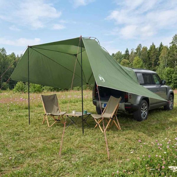 Автомобилна палатка Зелено 350 x 250 cm Полиестер и стомана