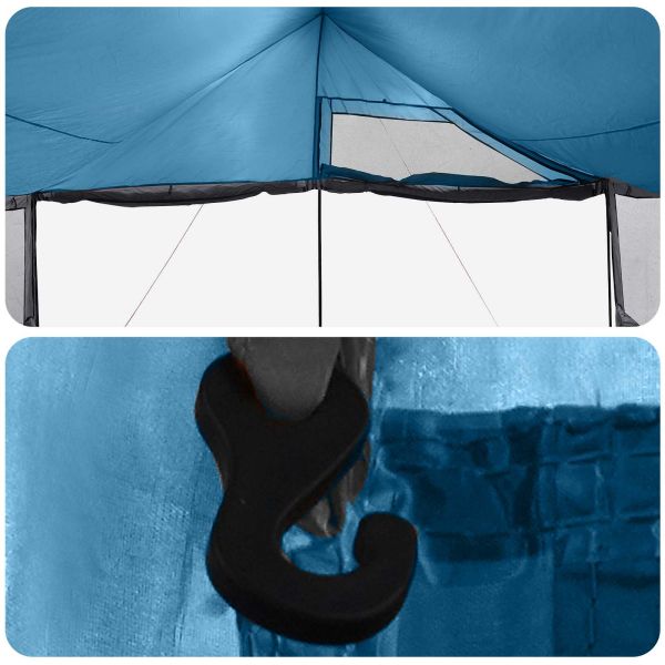 Семейна палатка Синьо 450 x 400 x 265 см Полиестер и стомана