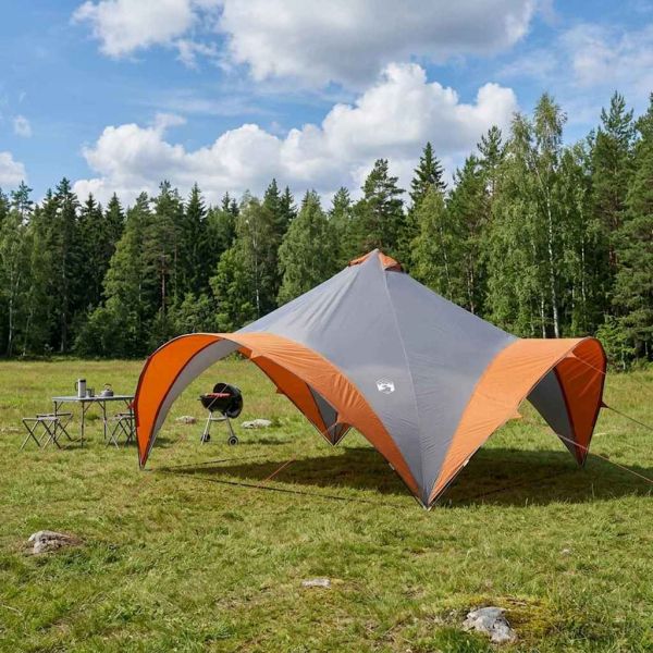 Парти шатър с покрив Сив и оранжев 500 x 500 x 350 см