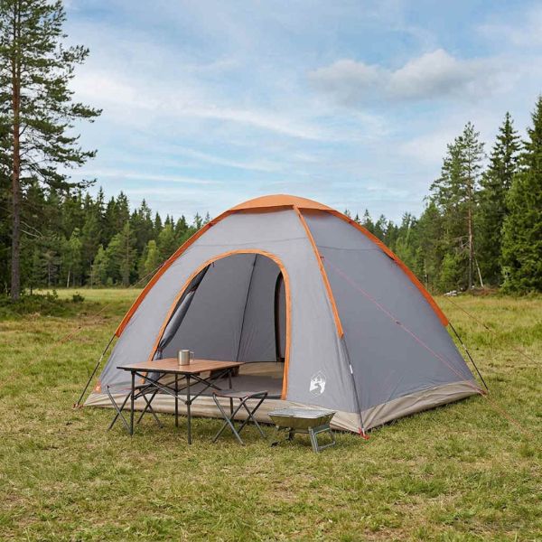 Къмпинг наметало с покрив Сив и оранжев 275 x 215 x 125 см