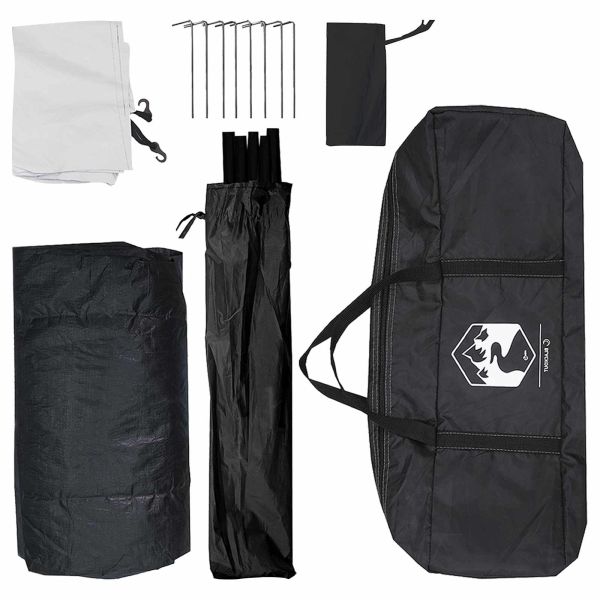 Къмпинг наметало с покрив Бял blackout 335 x 275 x 180 см
