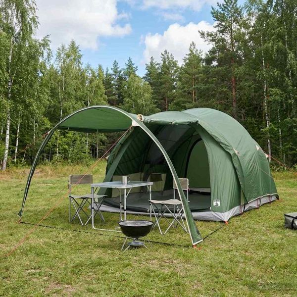 Тунелна палатка Зелено 370 x 275 x 210 см Полиестер и стомана