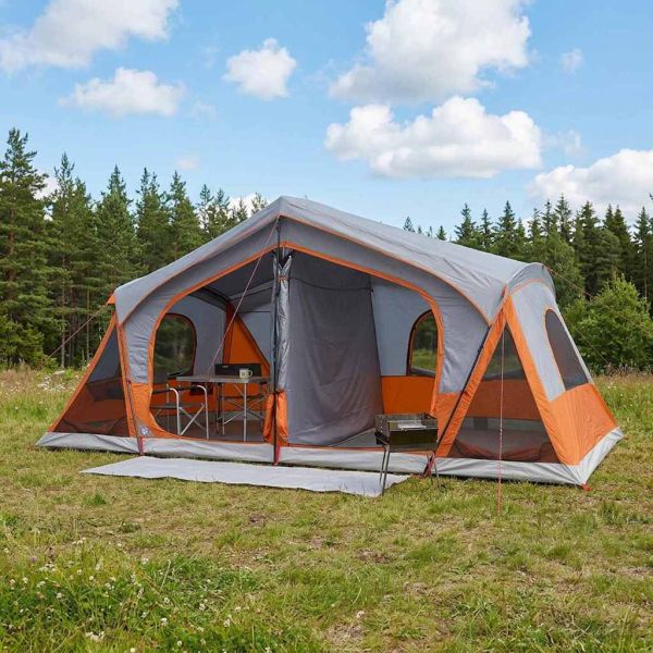 Кабинна палатка с покрив Сив и оранжев 480 x 273 x 205 см