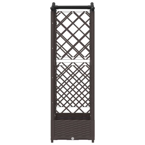 Повдигнато легло с решетка и покривка Кафяво 124 x 40 x 123 см