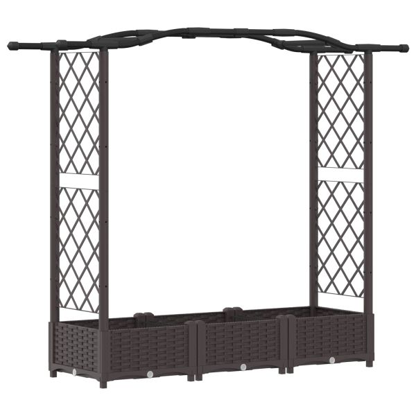 Повдигнато легло с решетка и покривка Кафяво 169 x 40 x 123 см
