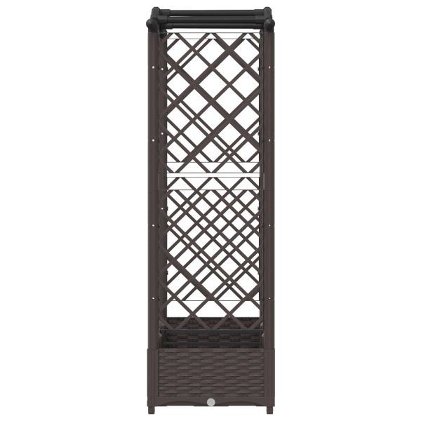 Повдигнато легло с решетка и покривка Кафяво 169 x 40 x 123 см