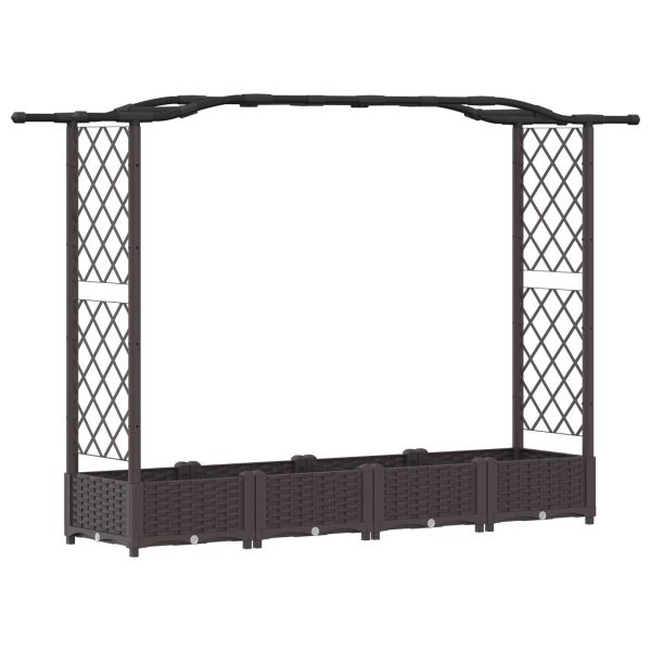 Повдигнато легло с решетка и покривка Кафяво 207 x 40 x 123 см