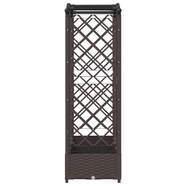 Повдигнато легло с решетка и покривка Кафяво 207 x 40 x 123 см