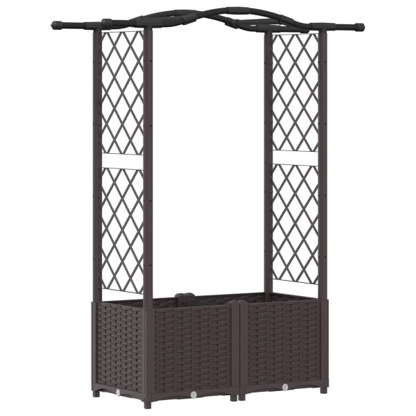 Повдигнато легло с решетка и покривка Кафяво 125 x 40 x 138 см