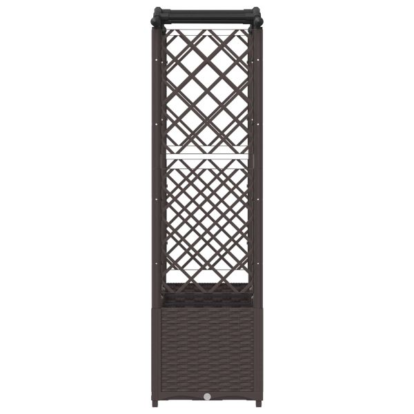 Повдигнато легло с решетка и покривка Кафяво 164 x 40 x 138 см