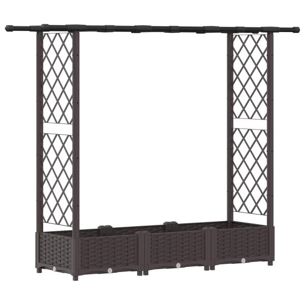 Повдигнато легло с решетка и покривка Кафяво 164 x 40 x 121 см