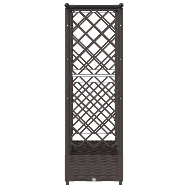 Повдигнато легло с решетка и покривка Кафяво 164 x 40 x 121 см