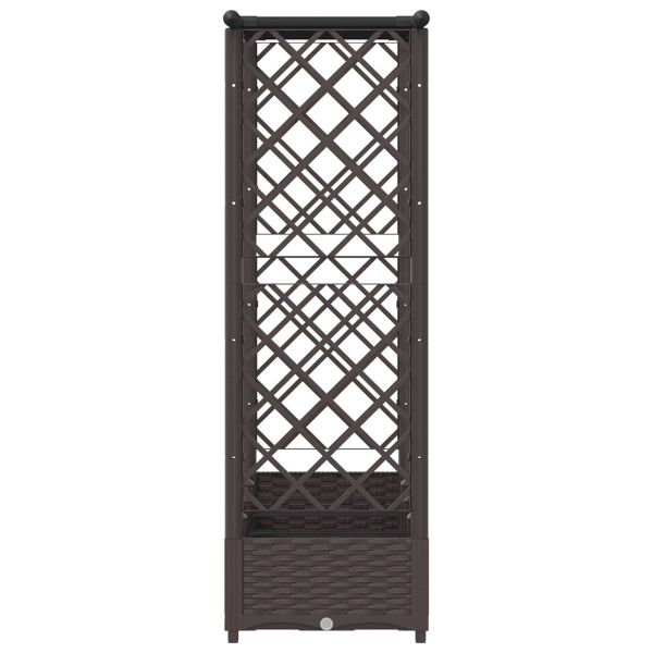 Повдигнато легло с решетка и покривка Кафяво 203 x 40 x 121 см