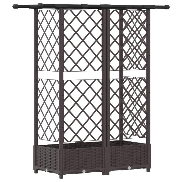 Повдигнато легло с решетка и покривка Кафяво 124 x 40 x 121 см