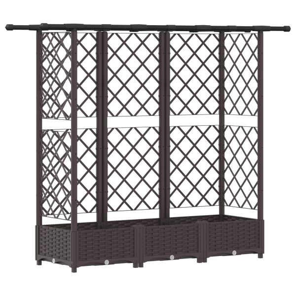 Повдигнато легло с решетка и покривка Кафяво 164 x 40 x 121 см