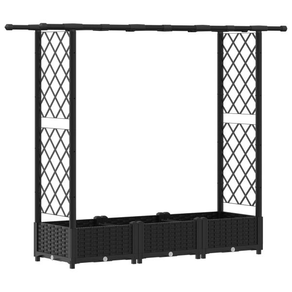 Повдигнато легло с решетка и покривка Черно 164 x 40 x 121 см