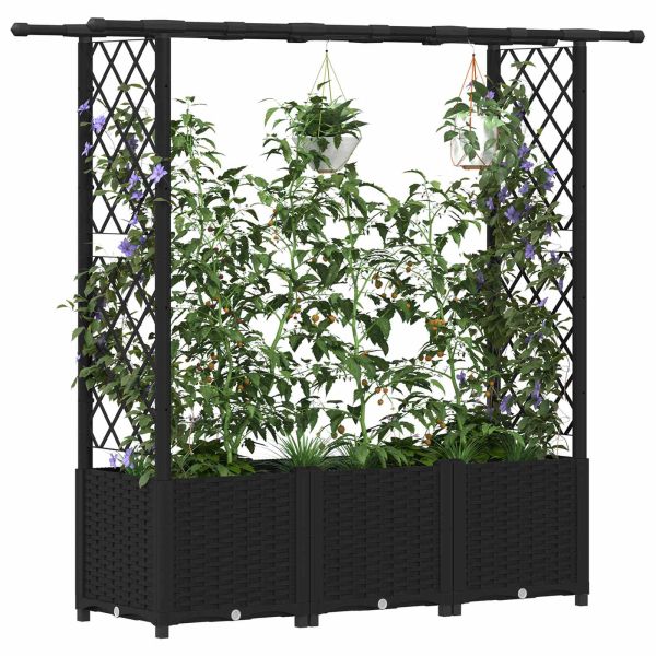 Повдигнато легло с решетка и покривка Черно 162,5 x 40 x 136 см