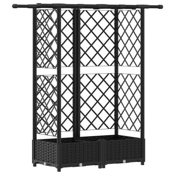 Повдигнато легло с решетка и покривка Черно 124 x 40 x 121 см