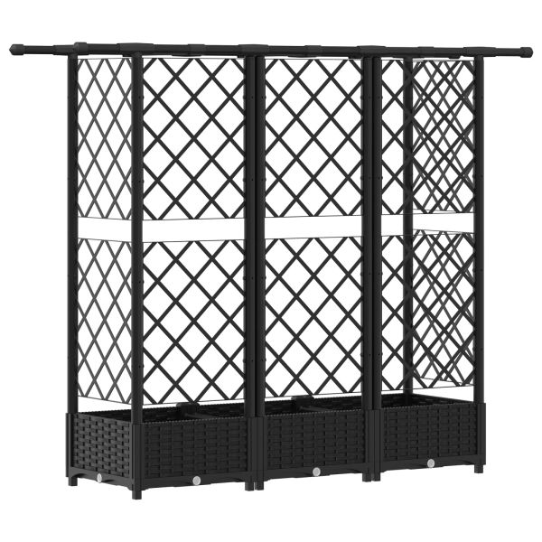 Повдигнато легло с решетка и покривка Черно 164 x 40 x 121 см