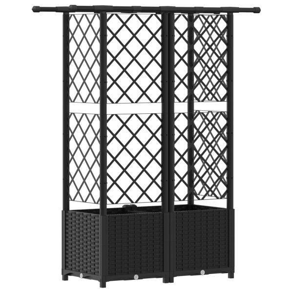 Повдигнато легло с решетка и покривка Черно 124 x 40 x 136 см