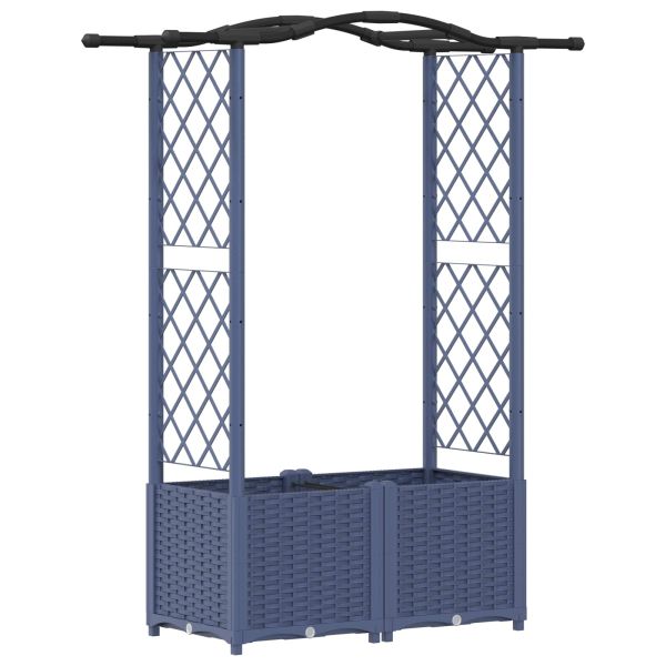 Повдигнато легло с решетка и покривка Сиво 125 x 40 x 138 см ПП